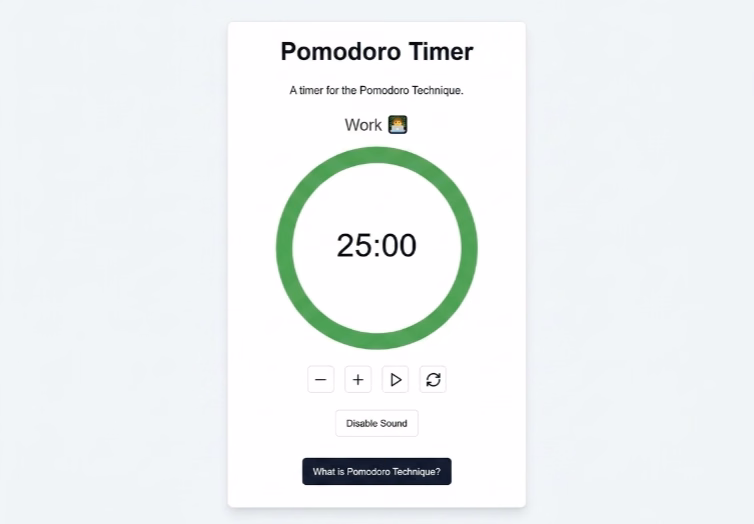 Pomodoro Timer Widget